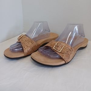 Vionic Santos slide sandals buckle adjustable tan size 11 women's